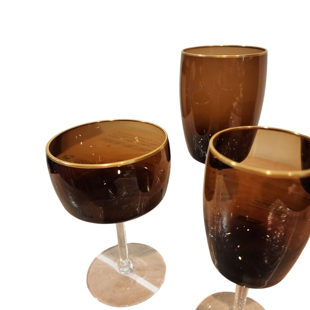 Vintage Gorham Crystal Stemware Autumn Gold pattern - Picture 5 of 5